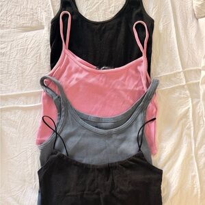 Brandy Melville Black, Pink, and Gray Tank Tops